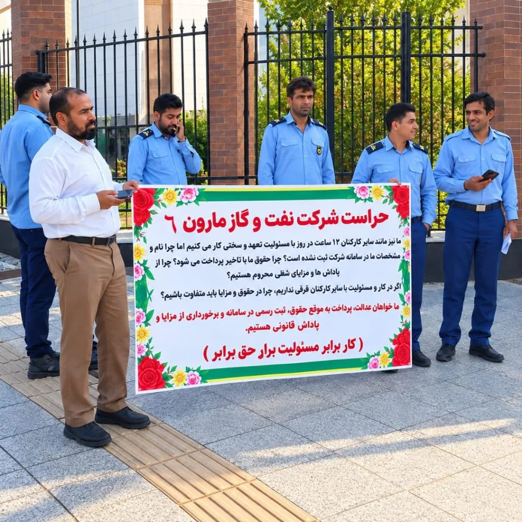 Protest Gathering by Security and Guarding Workers of Marun Oil and Gas Company in Ahwaz